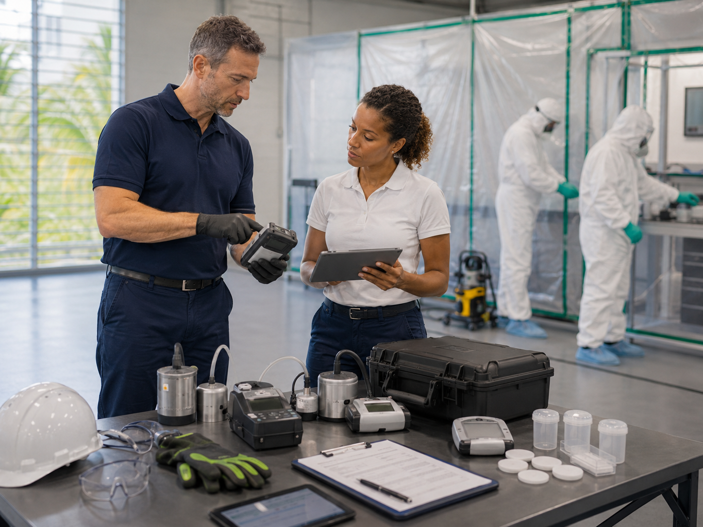 Zone de confinement et sas de décontamination du plateau technique